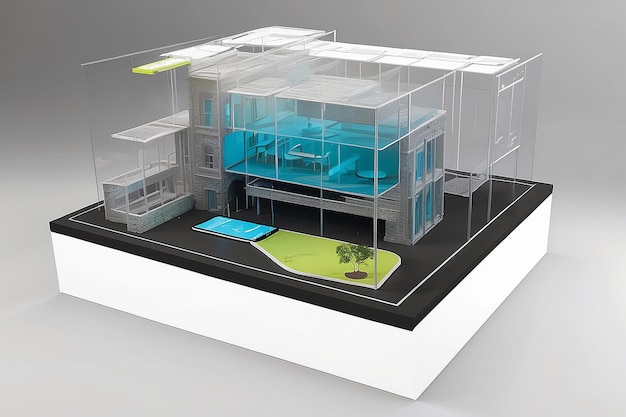 Photo interactive exhibit 3dprinted flexible display mockup with adaptive architecture