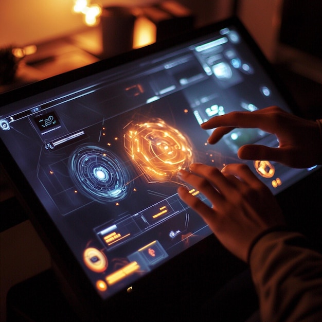 Interactive gaming interface with hand gestures to control game mechanics