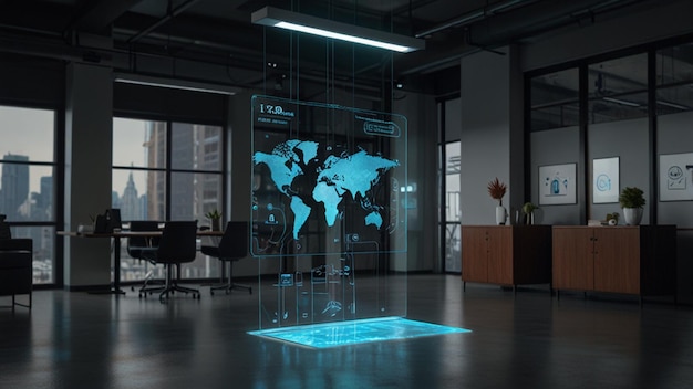 Interactive holographic interfaces in a modern office