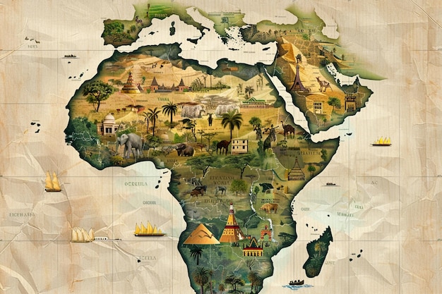 Interactive map displaying Africas rich cultural h generative ai