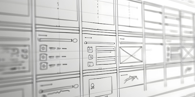 Photo interactive website wireframes for design evaluation