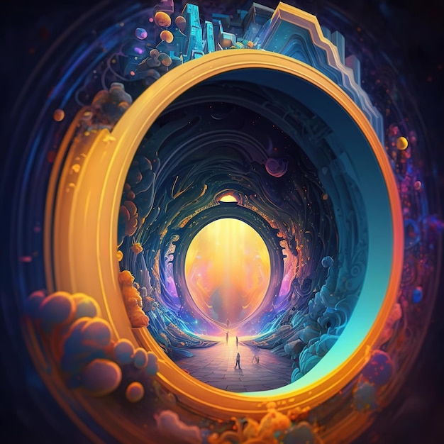 Interdimensional gate that connects between our world and another world Generative AI