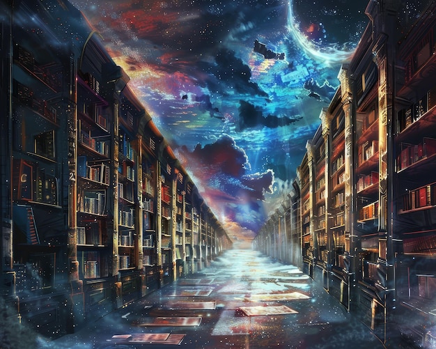 Interdimensional library books from parallel worlds knowledge unlimited