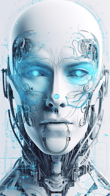 interface Man face Graphical abstract high tech Generative AI