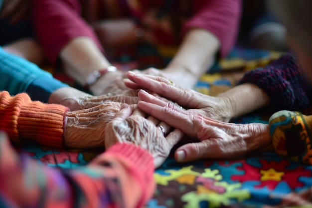 Intergenerational hands together