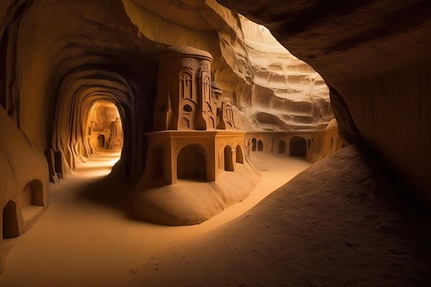 The interior of the Al Qarah Caves in Saudi Arabias Al Hasa Oasis