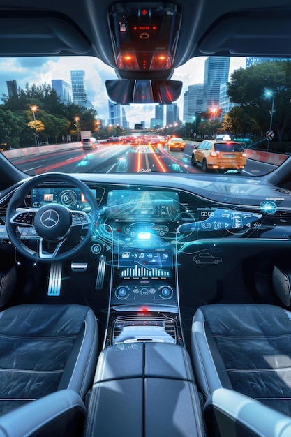 Interior of autonomous vehicles on urban roads