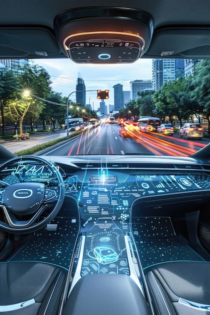 Interior of autonomous vehicles on urban roads