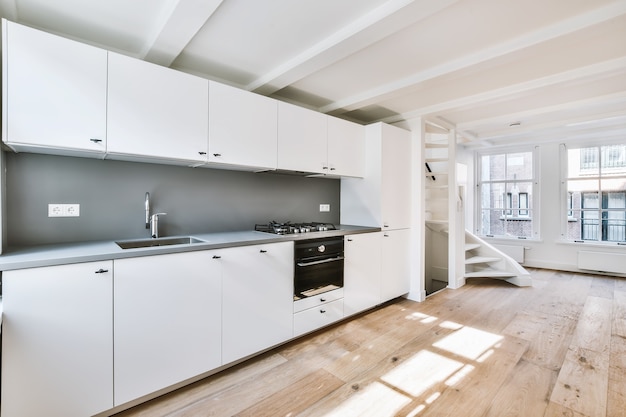 Interior of a beautiful kitchen of an elite house