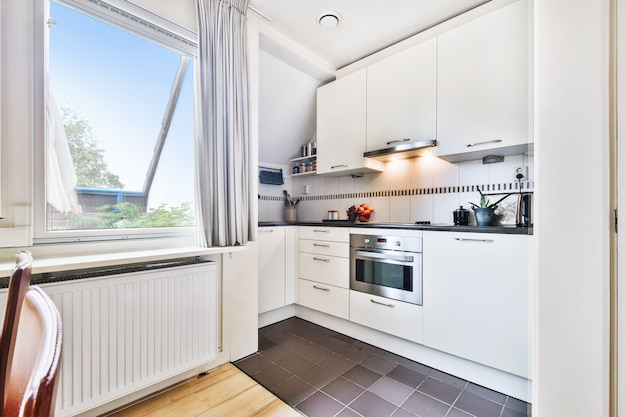 Interior of a beautiful kitchen of an elite house