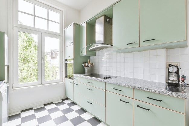 Interior of a beautiful kitchen of an elite house