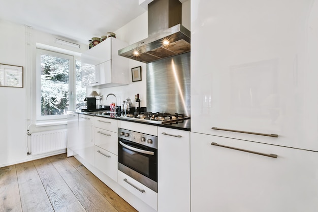 Interior of a beautiful kitchen of an elite house