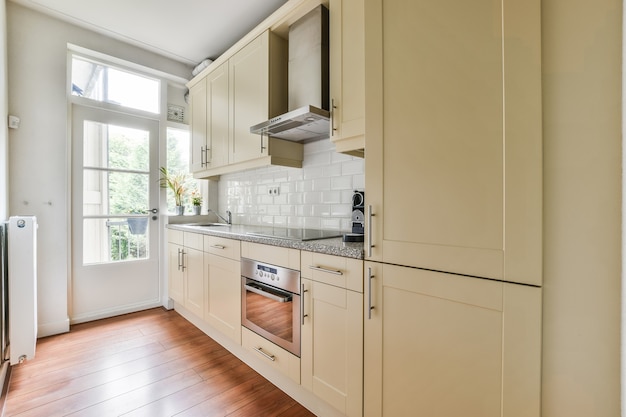 Interior of a beautiful kitchen of an elite house