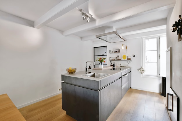 Interior of a beautiful kitchen of an elite house