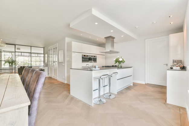 Interior of a beautiful kitchen of an elite house