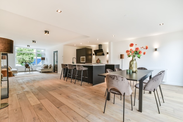 Interior of a beautiful kitchen of an elite house