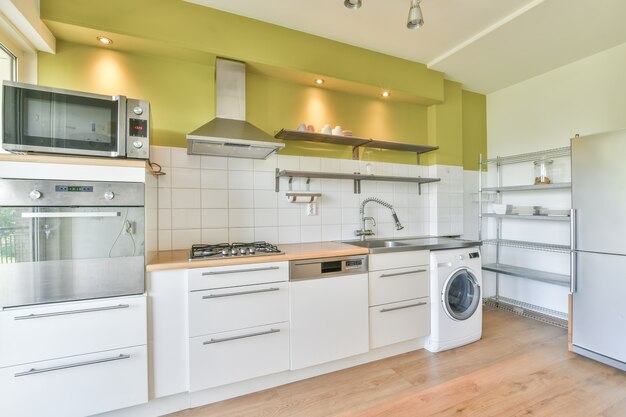 Interior of a beautiful kitchen of an elite house