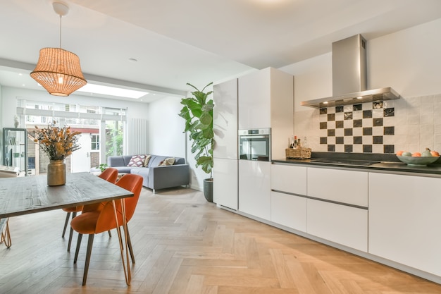 Interior of a beautiful kitchen of an elite house