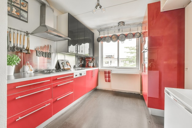 Interior of a beautiful kitchen of an elite house