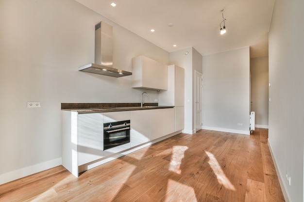 Interior of a beautiful kitchen in modern apartment