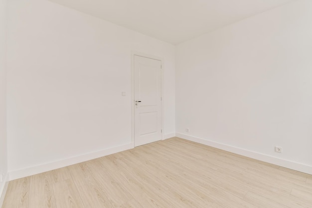 The interior of a beautiful room with parquet floors