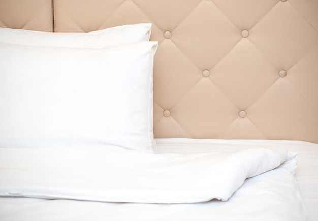 Interior of a bed hotel room background