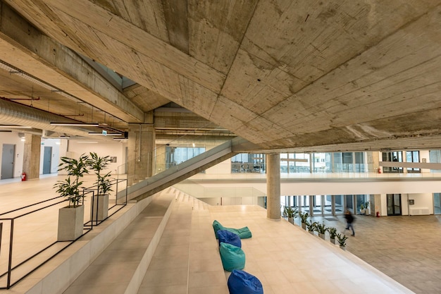 Interior of big office space hallway