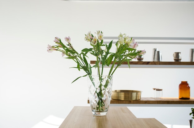 The interior of a bright kitchen. Kitchen interior design.