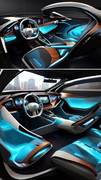 Photo interior of cars of the future