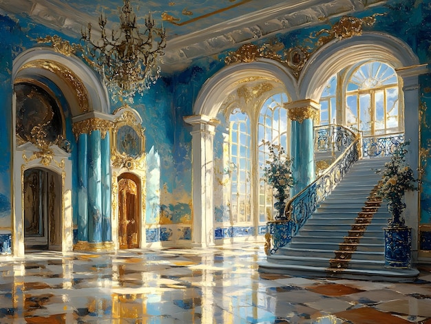 Photo interior of the catherine palace pushkin saint petersburg russia