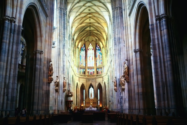 interior of the Catholic Cathedral in Prague / cathedral in the czech republic, inside the church, the Catholic interior