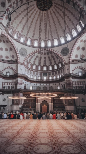 Photo interior of the central juma mosque in makhachkala