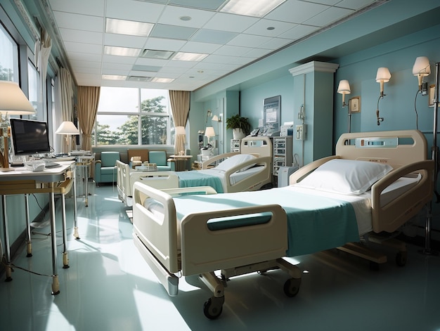 interior of the chambers of a modern hospital Generative AI