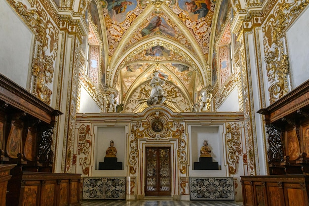 Interior of the Church of The Certosa di Padula well known as Padula Charterhouse is a monastery in Campania Italy