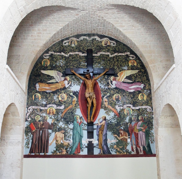 The interior of the Church of St Antonio Italian Chiesa Sant'Antonio Alberobello Puglia Italy