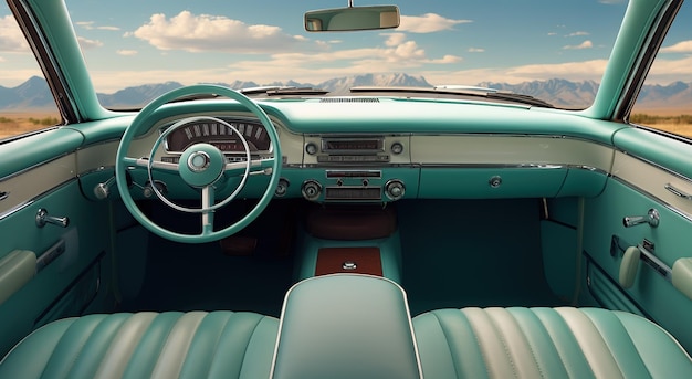 Interior of a classic vintage car