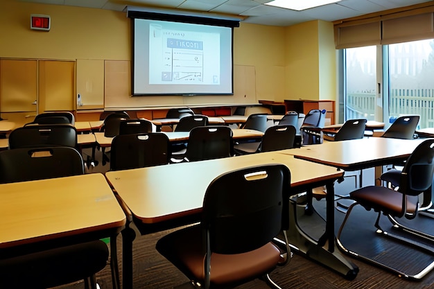 The interior of classroom