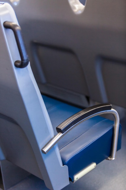 Interior of commuter train from Denver Airport to Denver Union Station.