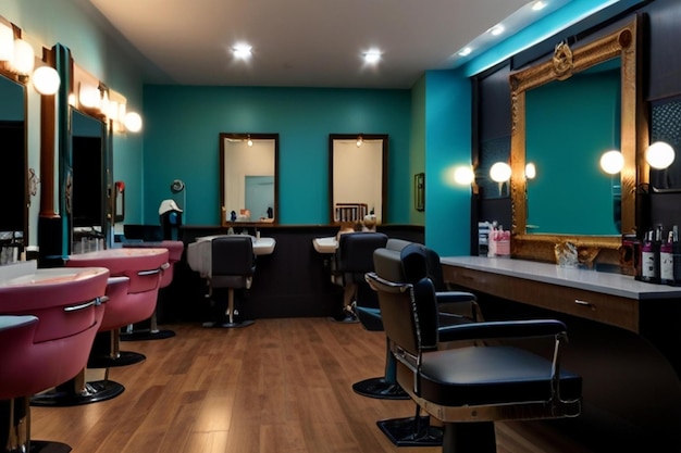 interior design for barber salon and