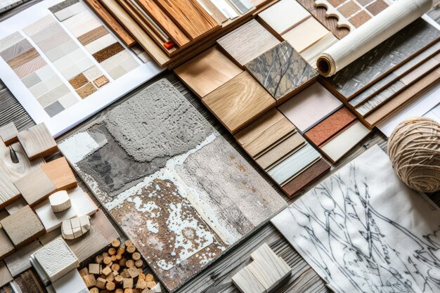 Photo interior design inspiration a collection of materials and textures