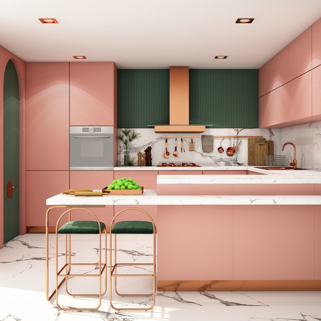 Interior design for kitchen in modern style