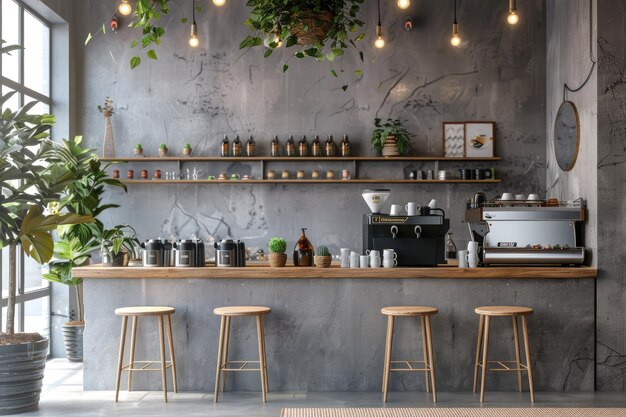 Photo interior design for simple coffee shop