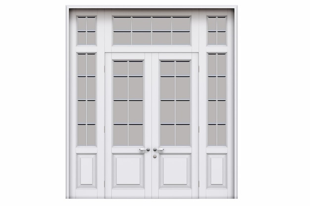 interior doors isolated on white background interior furniture 3D illustration cg render