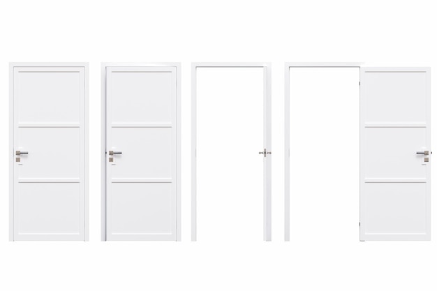 interior doors isolated on white background interior furniture 3D illustration cg render