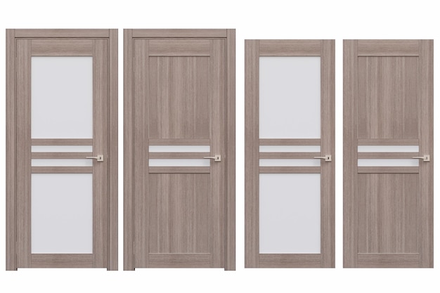 interior doors isolated on white background interior furniture 3D illustration cg render