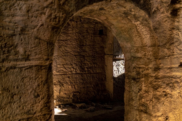 Interior of the dungeon of some ancient ruins