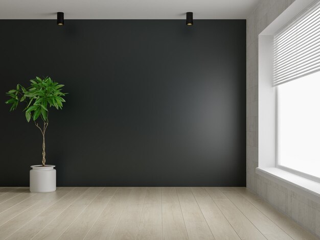 Interior empty room 3D rendering