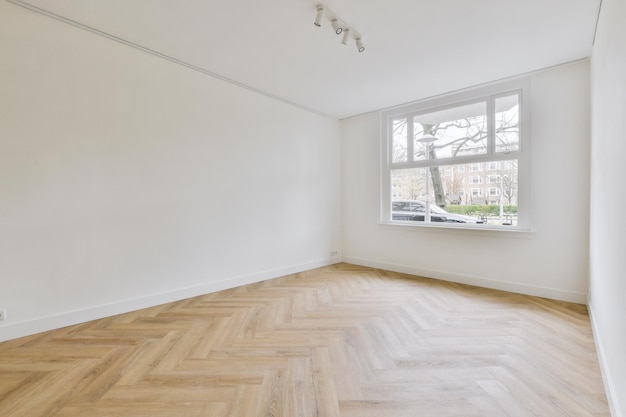 Interior of empty room with windows