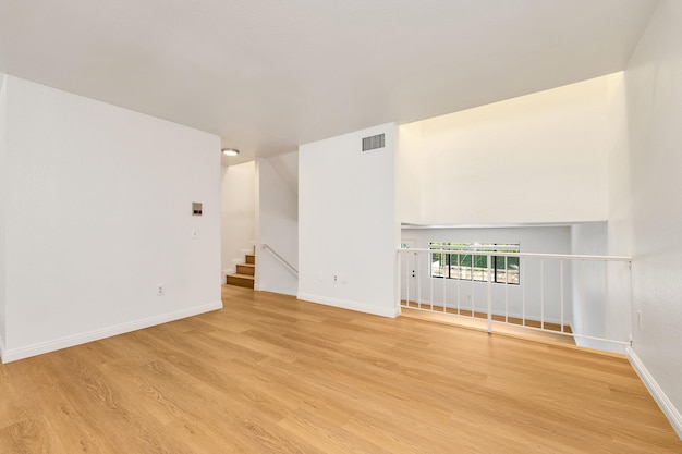 Interior of an empty room with with white walls