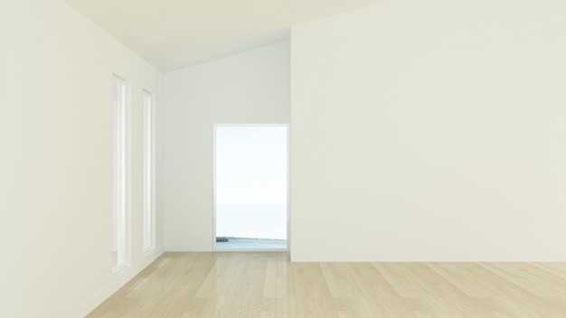 The interior empty wall background in condominium - 3D Rendering 